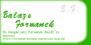 balazs formanek business card